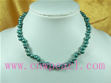 6-7mm dyed potato shaped freshwater pearl jewelry necklace