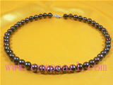 9-11mm black peacock shaped freshwater pearl necklace