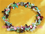twisted freshwater pearl necklace with crystal beads