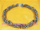 freshwater pearl necklace with agate beads wholesale