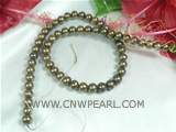 stunninng strands of 7-8mm grass green potato pearl strand