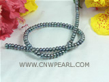 5-6mm gray button freshwater pearl strands with some discount