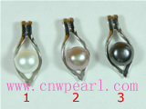 8.5-9mm cultured pearl pendant with oval mounting