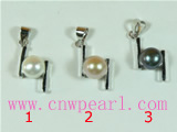 8-8.5mm cultured pearl pendant with storm mounting