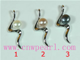 9-9.5mm cultured pearl pendant with wave mounting