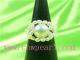 stretchy white pearl ring