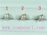 7.5-8mm freshwater pearl ring with 18K GP mounting