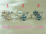 7.5-8mm freshwater pearl ring with sterling mounting