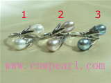 6*8mm freshwater pearl ring with 18K GP mounting
