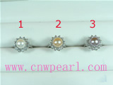 elegant 8.5-9mm freshwater pearl ring with 18K GP moutning