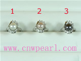 8-8.5mm bread pearl ring with 18K GP mounting