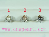 8-8.5mm freshwater pearl ring with 18K GP mounting