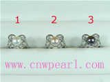 8.5-9mm freshwater jewelry pearl ring with 18K GP mounting