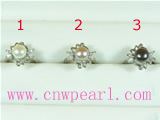 8-8.5mm cultured pearl ring with 18K GP mounting
