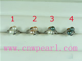 8-8.5mm double freshwater pearl ring with 18K GP mounting