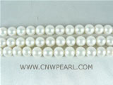 wholesale 8-9mm natural white round freshwater pearl strand
