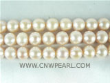 wholesale 8-9mm natural pink round freshwater pearl strand