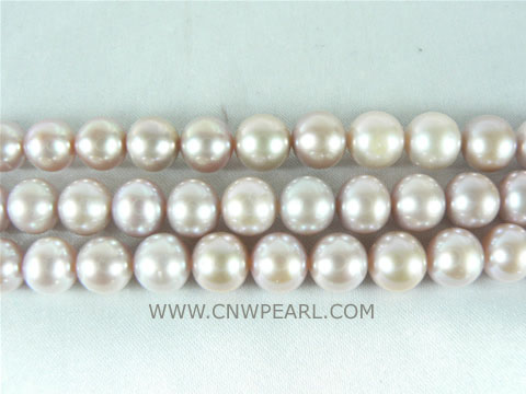 wholesale 8-9mm natural purple round freshwater pearl strand