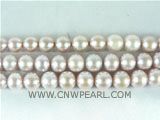 wholesale 8-9mm natural purple round freshwater pearl strand