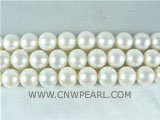 wholesale 9-10mm natural white round freshwater pearl strand