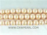 wholesale 9-10mm natural pink round freshwater pearl strand