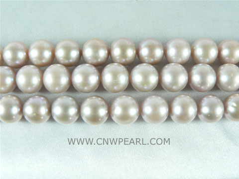 wholesale 9-10mm natural purple round freshwater pearl strand