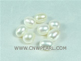 100PCS 6*8mm AAA white rice-shape freshwater loose pearl on sale
