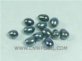 100PCS 8*9mm AAA dark green rice shape freshwater loose pearl