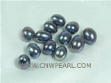 100PCS 8*9mm AAA peacock blue rice-shape freshwater loose pearl