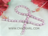 beautiful 5-6mm light purple color rice freshwater pearl strand