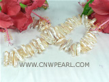 7*21MM pink biwa freshwater pearl strands on sale