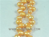 excellent quality of 6-7mm dark yellow side drilled pearl strand