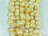 beautiful 6-7mm yellowy side drilled freshwater pearl strand