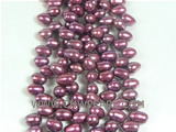 excellent quality of 6-7mm carmine color side drilled pearl stra