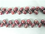 fine 6-7mm sanguine wheat freshwater pearl strand