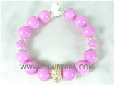 fashion 8mm and 12mm purple gemstone bracelet on wholesale