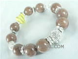 7.5" Chinese Zodiac bracelet of chocolate gemstone