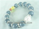 7.5" monkey bracelet in 12mm gemstone on wholesale