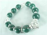 wholesale 12mm gemstone bracelet in dark green