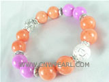 7.5" gemstone bracelet in fresh orange and purple