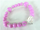 7.5" rosy gemstone bracelet with different size