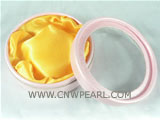 wholesale 12pcs pink 9cm round sheer trinket bracelet boxes