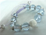Wholesale adjustable knitted bracelet in 12mm purple crystal