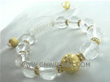wholesale white adjustable knitted crystal beads bracelet