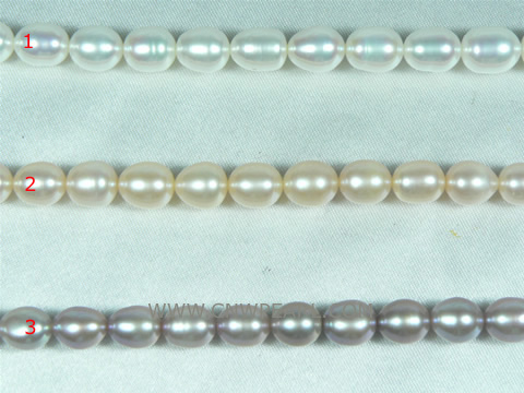 fashion 8-9mm purple rice freshwater pearl strand