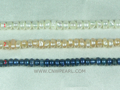 wholesale 3.5-4mm peacock blue seed freshwater pearl strand from