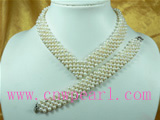 white freshwater pearl necklace set with bracelet