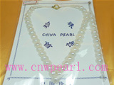 wholesale white freshwater pearl necklace set