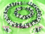 white and black rice shaped pearl necklace set