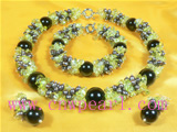 5-6mm black rice shaped pearl necklace set